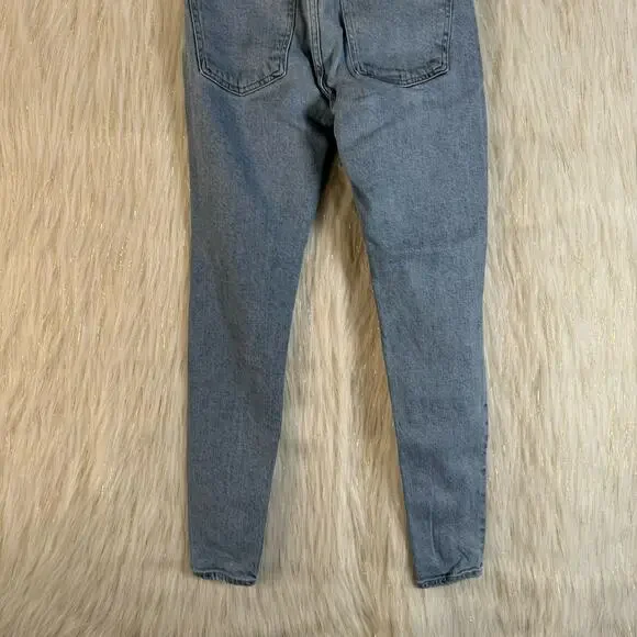 AGOLDE Womens Mid Rise Skinny Ankle Distressed Sophie Cotton Blend Light Wash 23 - Picture 6 of 9